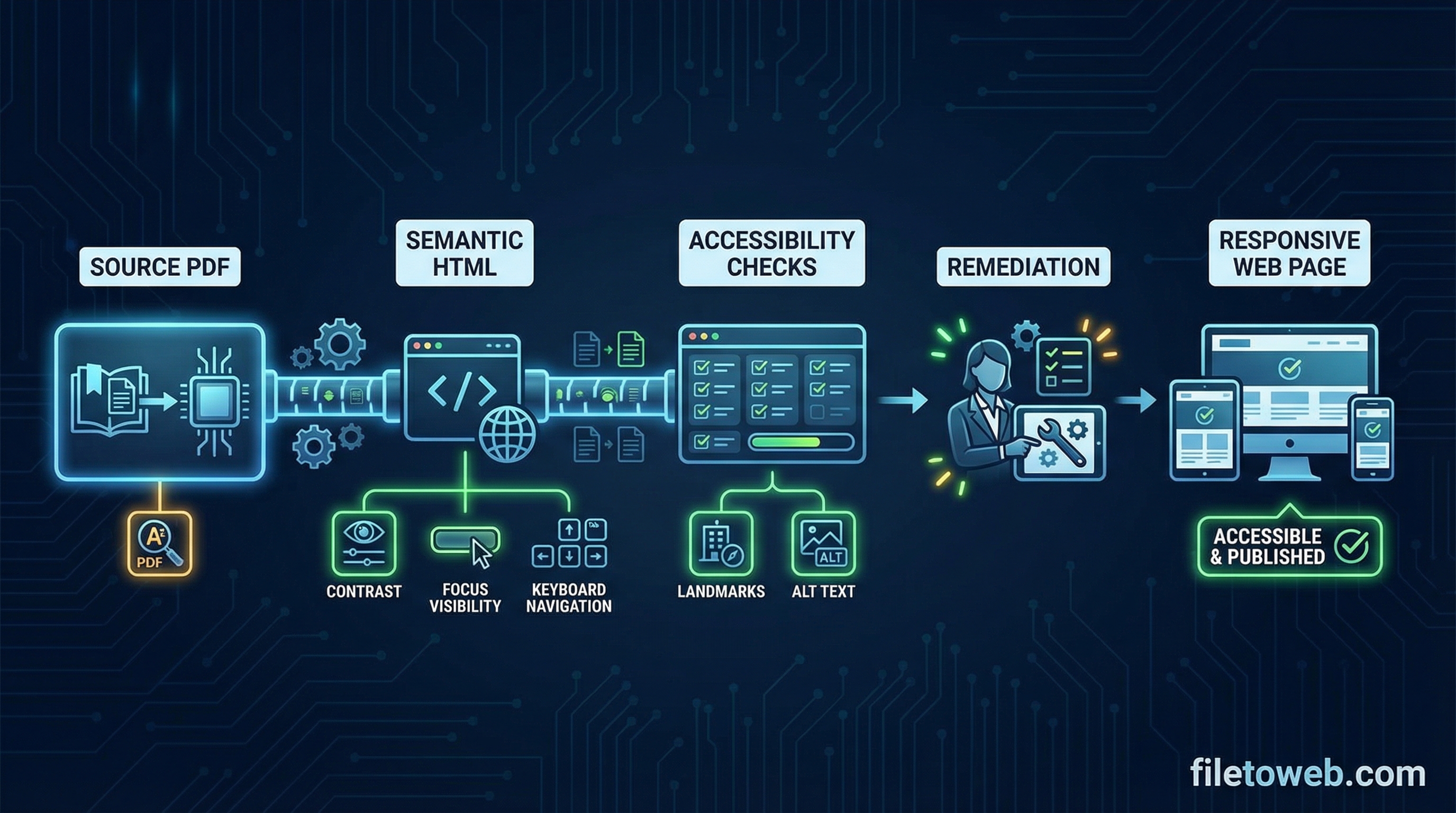 Cover Image for How to Turn a PDF into an ADA-Friendly Web Page (WCAG 2.2 AA + Section 508 Workflow)