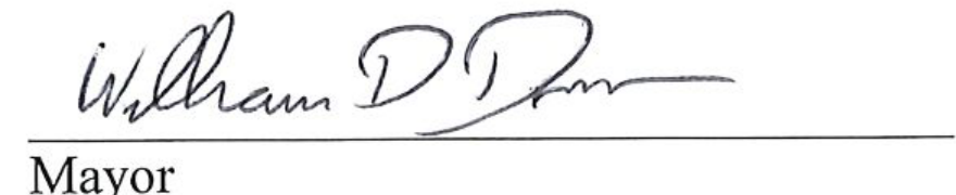 Signature of William D. Duncan, Mayor