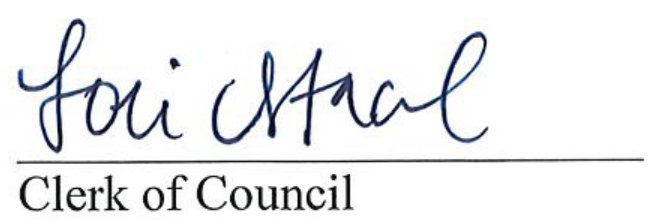 Signature of Lori Martin, Clerk of Council