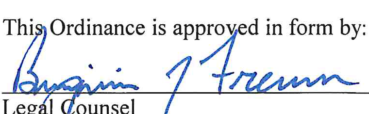 Handwritten approval signature of Legal Counsel