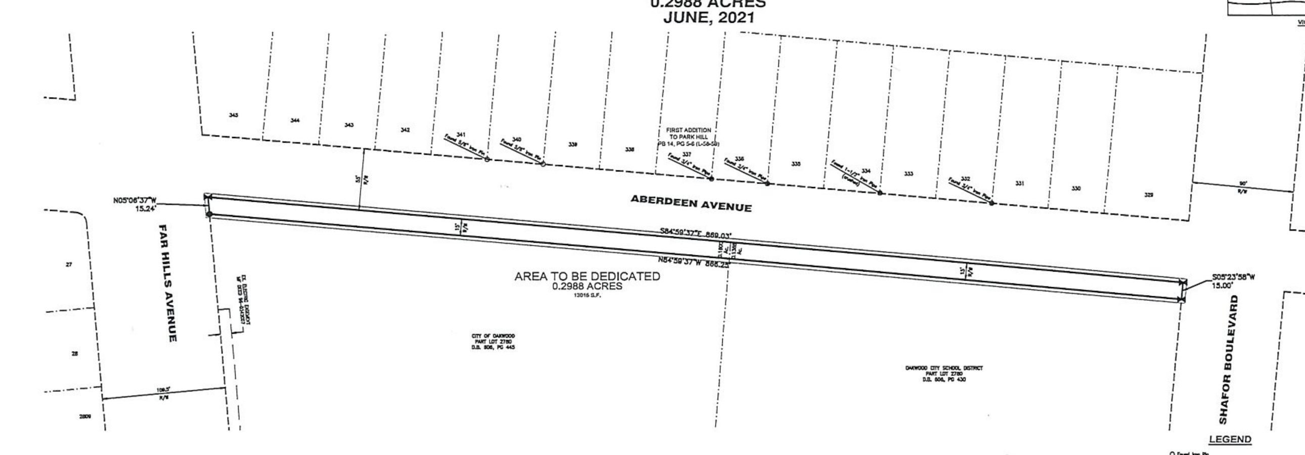 Plat Map Diagram showing Aberdeen Avenue, Far Hills Avenue, Shafor Boulevard, and Lot 2780