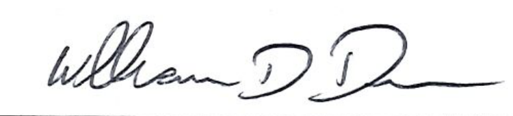 Mayor William D. Duncan signature