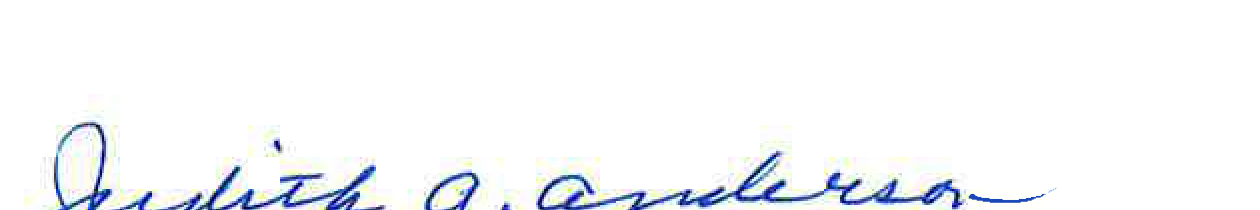 Signature of Judy Anderson