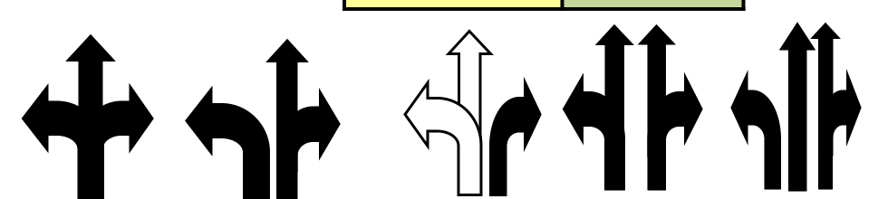 Minor street approach configuration lane arrows diagram