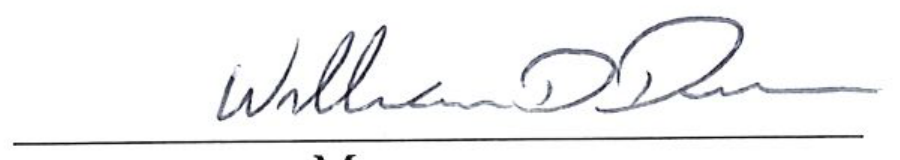 Signature of Mayor William D. Duncan