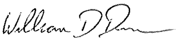Signature of William D. Dunn, Mayor
