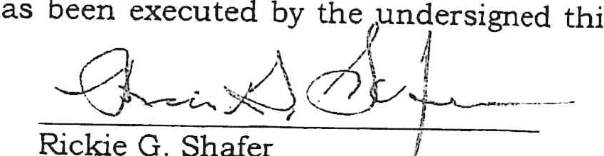 Signature of Rickie G. Shafer