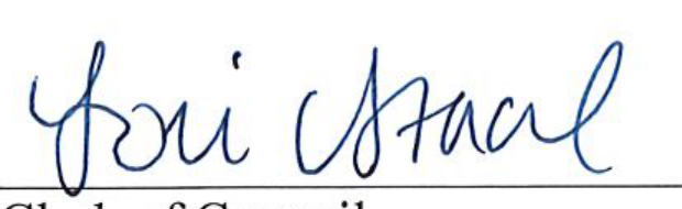 Signature of Clerk of Council