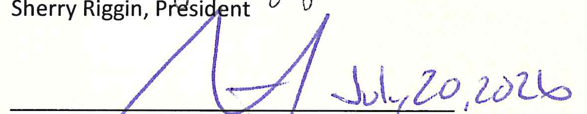 Signature of Stephen Brand, Vice President with date July 20, 2026