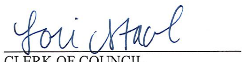 Clerk of Council's signature