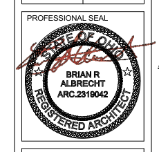 State of Ohio Registered Architect Seal: Brian R. Albrecht, ARC.2319042