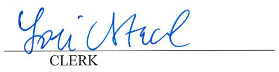 Signature of Lori Stacel, Clerk
