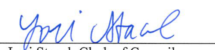 Signature of Lori Stacel, Clerk of Council