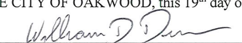 Signature of Mayor William D. Duncan