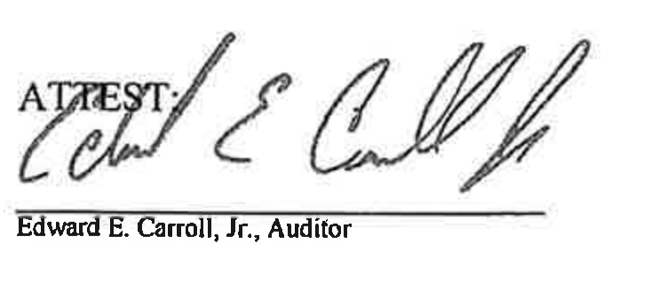 Attest: Edward E. Carroll, Jr., Auditor signature block