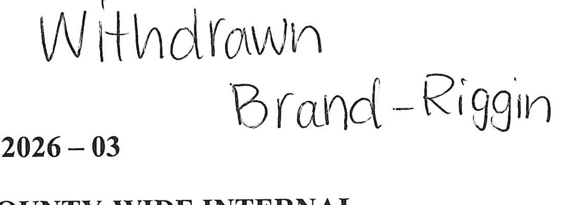 Handwritten note: Withdrawn Brand-Riggin