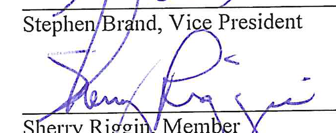 Handwritten signature of Sherry Riggin