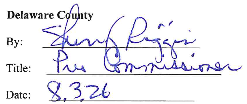 Handwritten signature of Sherry Riggin, Title: Pres Commissioner, Date: 8.3.26