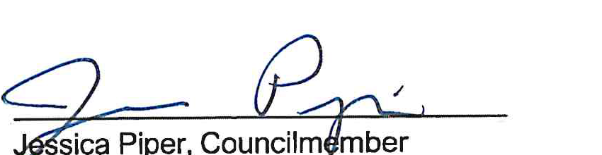 Signature of Jessica Piper, Councilmember