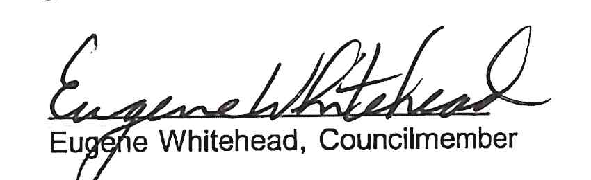 Signature of Eugene Whitehead, Councilmember