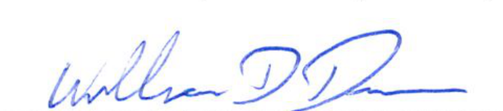 Signature of Mayor William D. Duncan