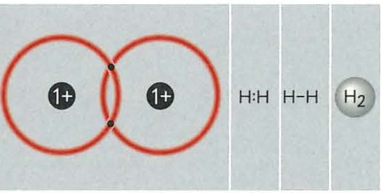Structural model of a covalent bond between two hydrogen atoms