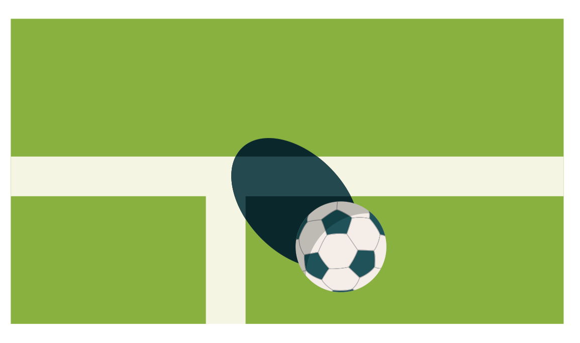 Graphic of a soccer field and ball.