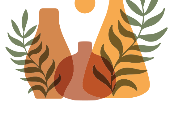 Decorative ceramic pots illustration