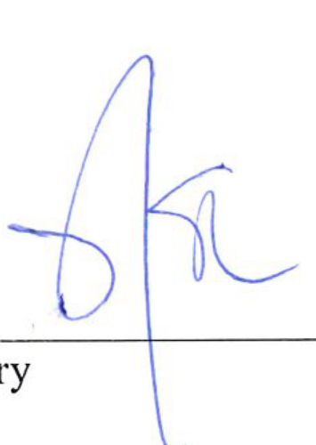 Signature of Secretary