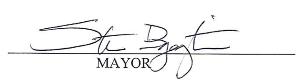 Signature of Mayor Steve Byington