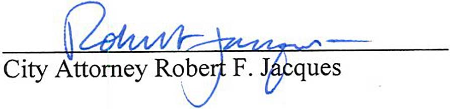 City Attorney Robert F. Jacques signature