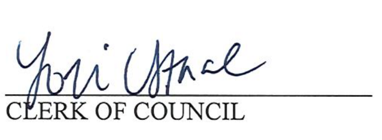 Signature of Lori Stacel, CLERK OF COUNCIL