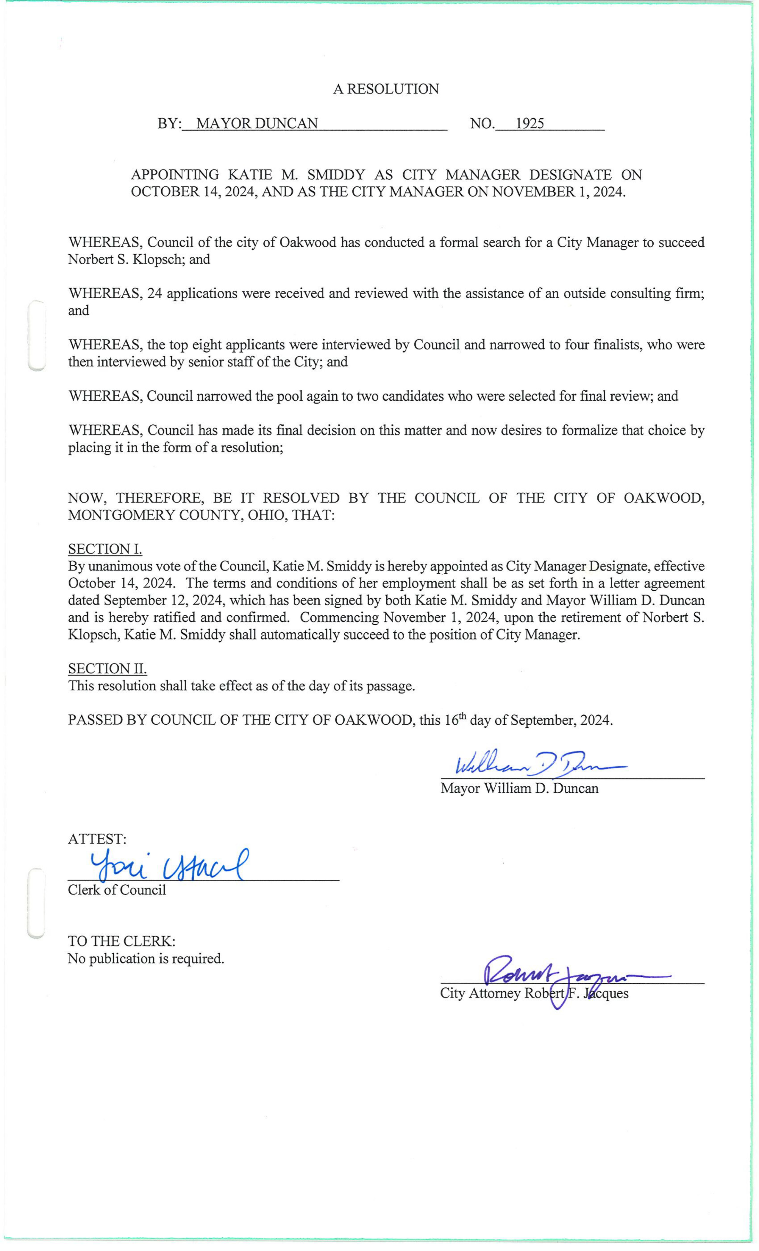 Handwritten signature of Mayor William D. Duncan
