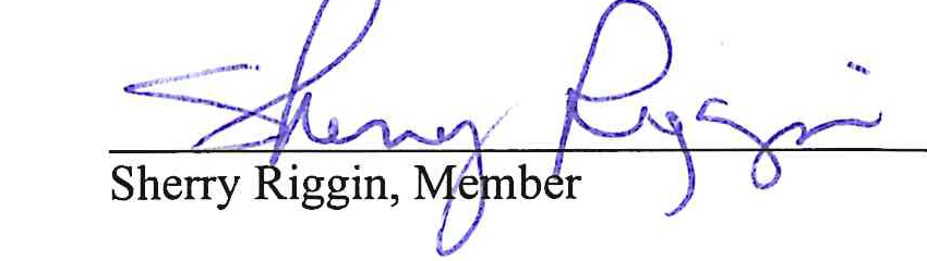 Handwritten signature of Sherry Riggin