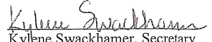Handwritten signature of Kylene Swackhamer