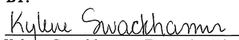 Signature of Kylene Swackhamer