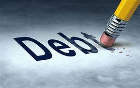 Pencil erasing the word Debt