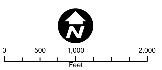 Map Scale in Feet and North Arrow