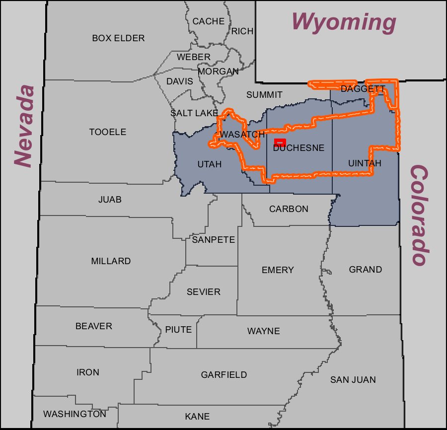 Study Locator map showing Utah counties and project area