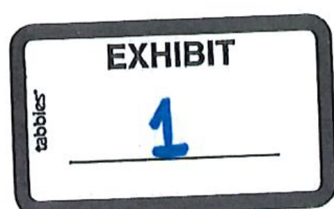 Exhibit 1 sticker