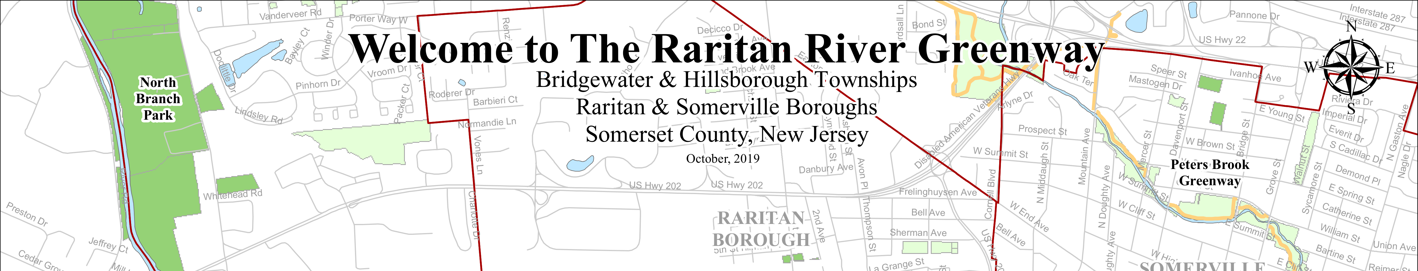 Raritan River Greenway map, section 1 of 4