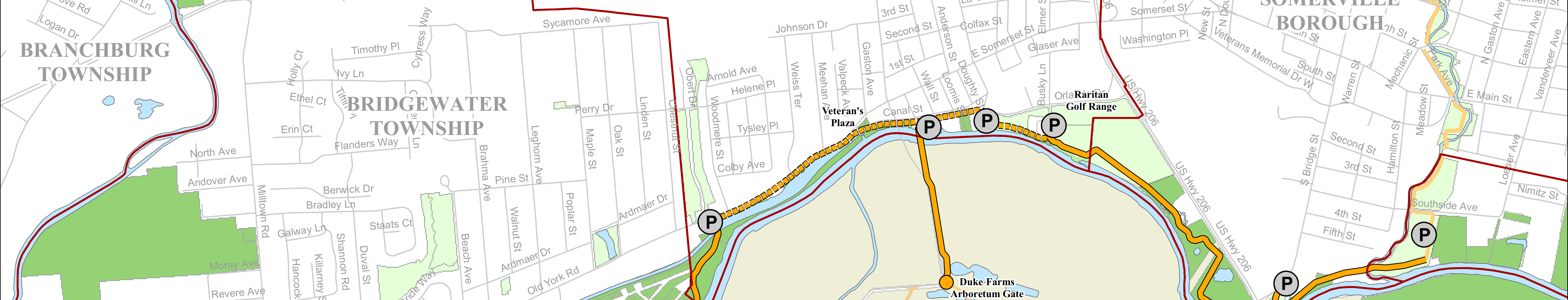Raritan River Greenway map, section 2 of 4