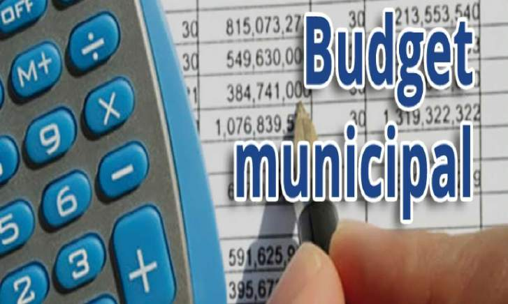 Calculator, accounting spreadsheet, and Budget municipal graphic