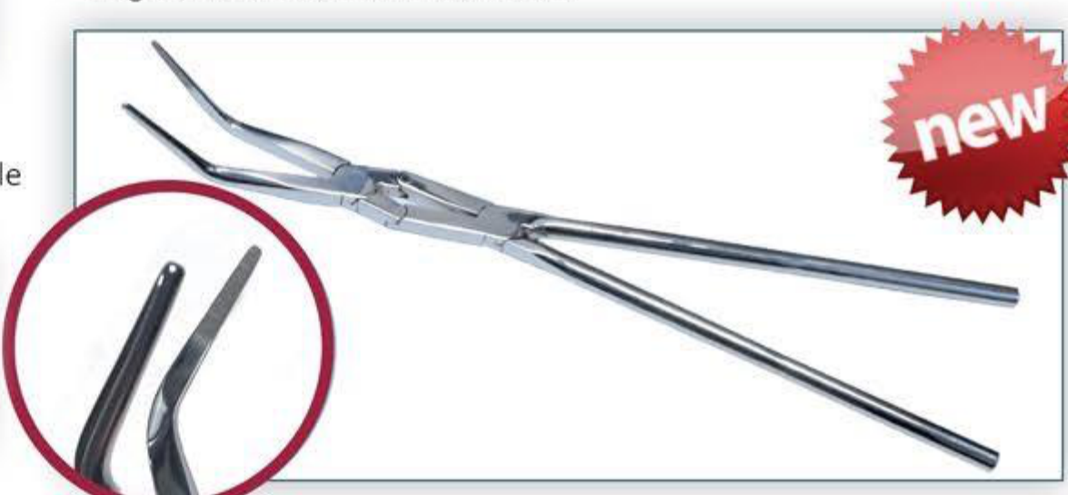 MED2098 Long Nose Fragment Forceps with NEW badge