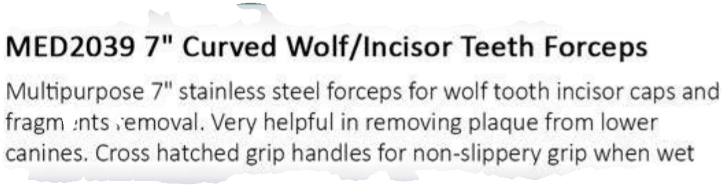 MED2040 7" Wolf Incisor Tooth Spreader Forceps