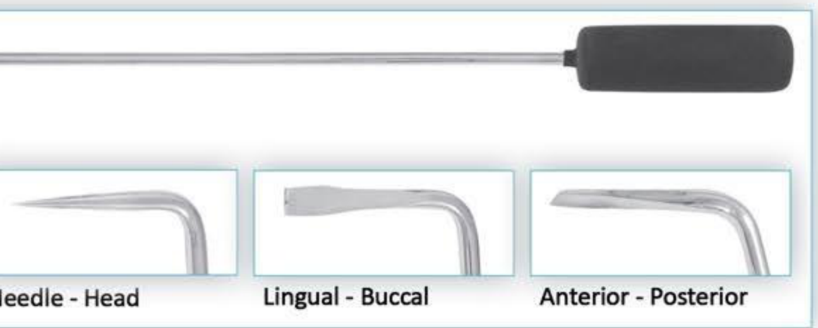MED2055 Set of Long Head Dental Picks with labels