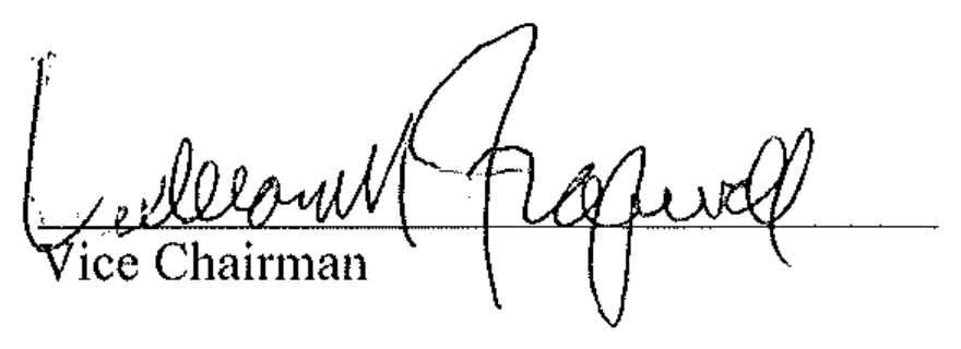 Signature of Vice Chairman