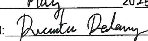 Signature of Notary Public Draeton Delaney