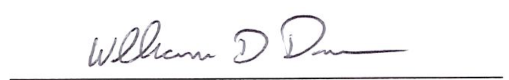 Signature of Mayor William D. Duncan