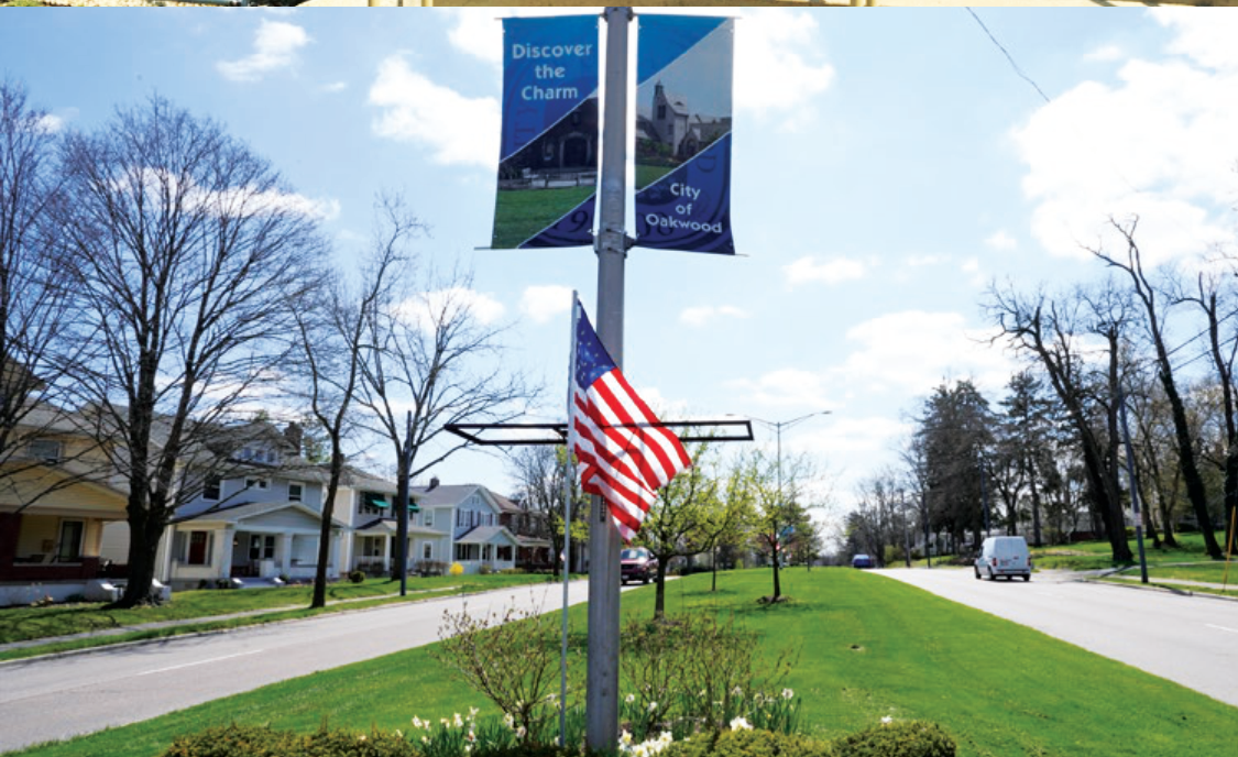 Oakwood street view with Discover the Charm banner